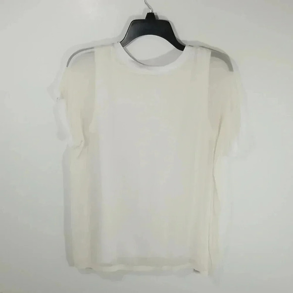 {Elaine Kim} Jersey Top With Chiffon Overlay Oana Size Small - Picture 10 of 14